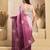 Wine lightweight linen ready-to-wear saree with printed design & unstitched blouse – trendy daily wear