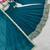 Teal colour vichitra silk embroidery work fully stitched gown