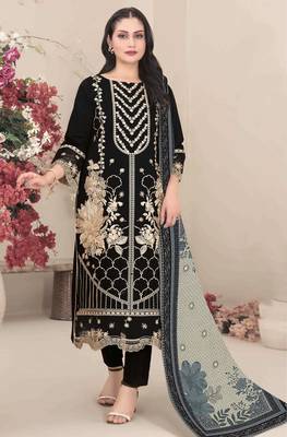 Black] embroidered faux georgette salwar suit 1