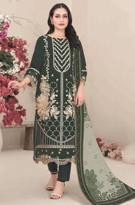 Mehendi embroidered faux georgette salwar suit 1