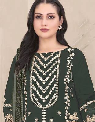 Mehendi embroidered faux georgette salwar suit 2