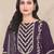 Dark purple color embroideried faux georgette semi stitched salwar suit