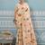 white printed silk blend wedding wear saree with blause 