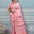 ligth pink printed silk blend wedding wear saree with blause 