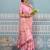 ligth pink printed silk blend wedding wear saree with blause 