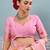 ligth pink printed silk blend wedding wear saree with blause 