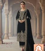 Black Velvet Heavy Zari Sequence & Pearl Work  Suit Set