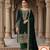 Green Velvet Suit Set with Heavy Zari Sequence & Pearl Work