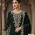 Green Velvet Suit Set with Heavy Zari Sequence & Pearl Work