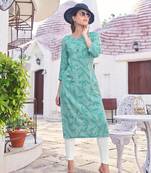 Women Print & Rayon Straight Kurti