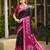 black printed pochampalli soft silk blend casual saree with blouse