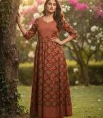 ftDiva multicolor ethnic motifs pure cotton anarkali long kurtis for Wedding, Festive, and party Wear 