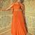 Orange silk full stitched wedding gowns - Full stitched free size