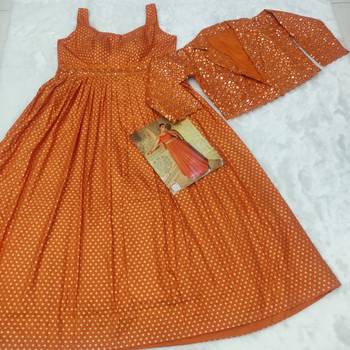 orange silk wedding gowns-Full Stitched Free size 3