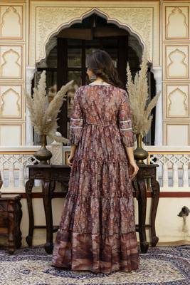 multicolor printed viscose rayon anarkali long kurtis 2