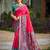 Pink printed pochampalli soft silk casual saree with blouse