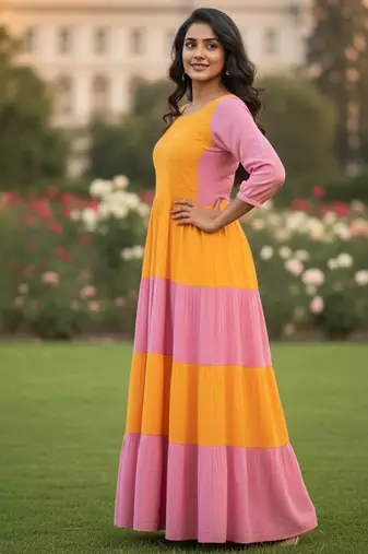 multicolor printed viscose rayon anarkali long kurtis