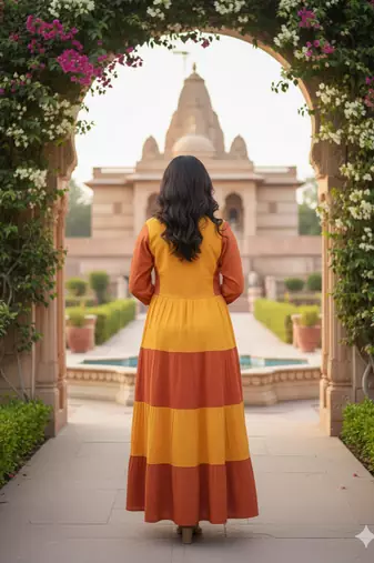 multicolor printed viscose rayon anarkali long kurtis