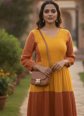 multicolor printed viscose rayon anarkali long kurtis 3