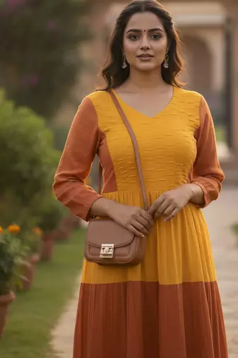 multicolor printed viscose rayon anarkali long kurtis
