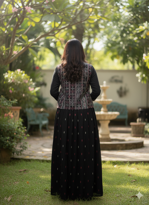 black printed pure cotton  anarkali long kurtis 2