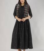 black printed pure cotton  anarkali long kurtis