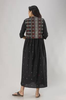 black printed pure cotton  anarkali long kurtis 2