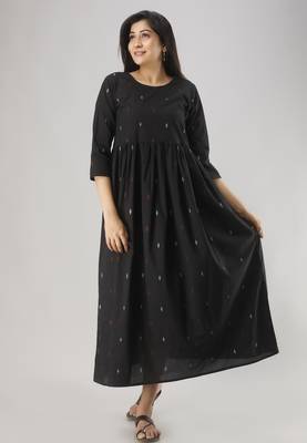 black printed pure cotton  anarkali long kurtis 5