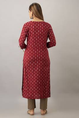  maroon  printed viscose rayon ethnic kurtis 2