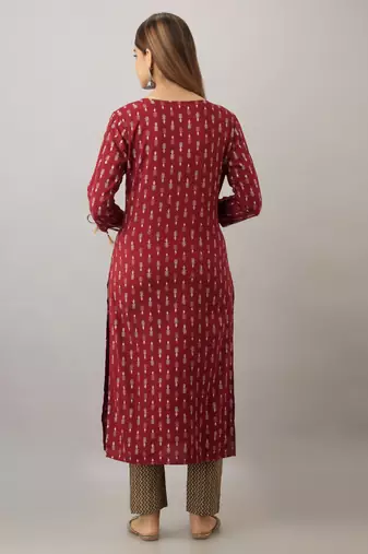  maroon  printed viscose rayon ethnic kurtis