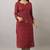  maroon  printed viscose rayon ethnic kurtis