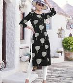 Women Print & Rayon Straight Kurti