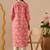 pink  printed viscose rayon ethnic kurtis