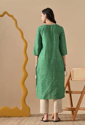 green  printed viscose rayon ethnic kurtis 2