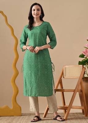 green  printed viscose rayon ethnic kurtis 3