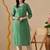 green  printed viscose rayon ethnic kurtis