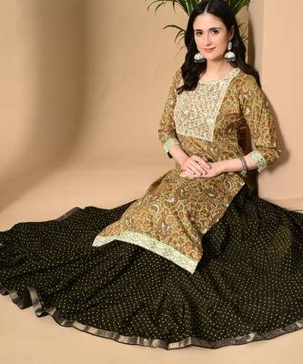 light yellow printed viscose rayon ethnic kurtis 1