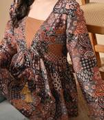 multicolor printed viscose rayon short kurti