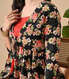 multicolor printed viscose rayon short kurti