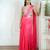 Pink plain georgette saree