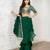 Green plain organza saree