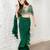 Green plain organza saree