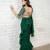 Green plain organza saree
