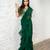 Green plain organza saree
