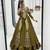 Olive Green Vichitra Silk Heavy Thread Sequins Work Lehenga Set