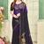 Purple color handwork zircon work fendi satin two tone saree