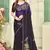 Purple color handwork zircon work fendi satin two tone saree