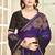 Purple color handwork zircon work fendi satin two tone saree