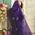 Purple color handwork zircon work fendi satin two tone saree