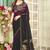 Wine color handwork zircon work fendi satin two tone saree